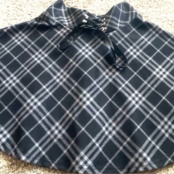 K-POP Womens Black Grey Plaid Lace Up Front Mini Skirt With Built In Shorts S - Picture 11 of 11